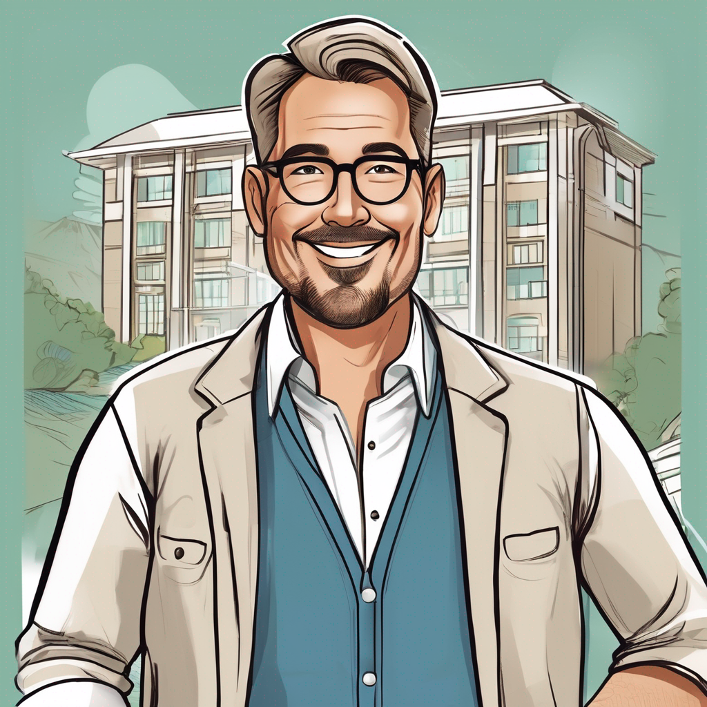 Illustrated member portrait for B. Paoli