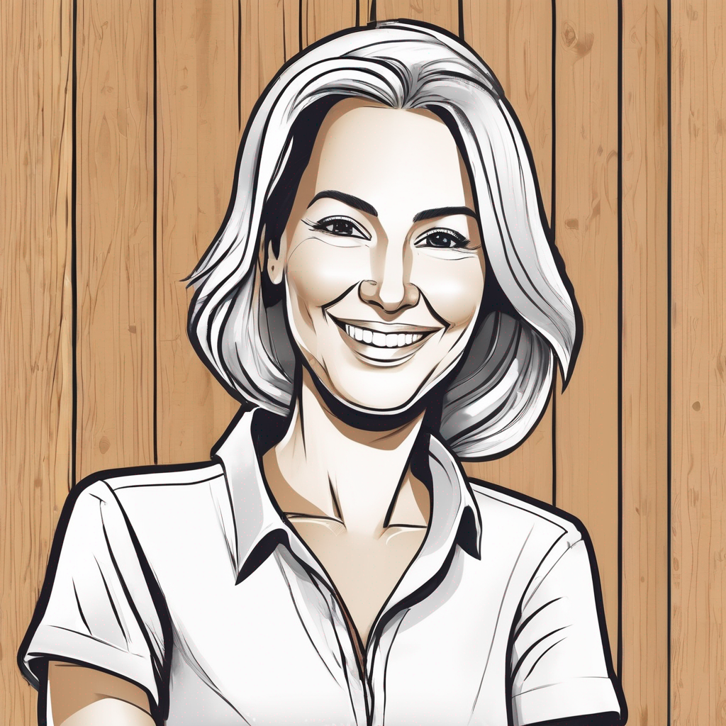 Illustrated member portrait for B. Woods