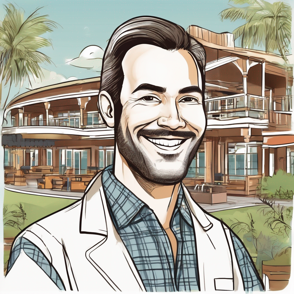 Illustrated member portrait for P. Harvey